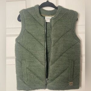Green Knit Puffer Vest